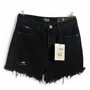 Add 'Distressed black hi-rise shorties new with tag‎ size S 27"X 13 (s3)